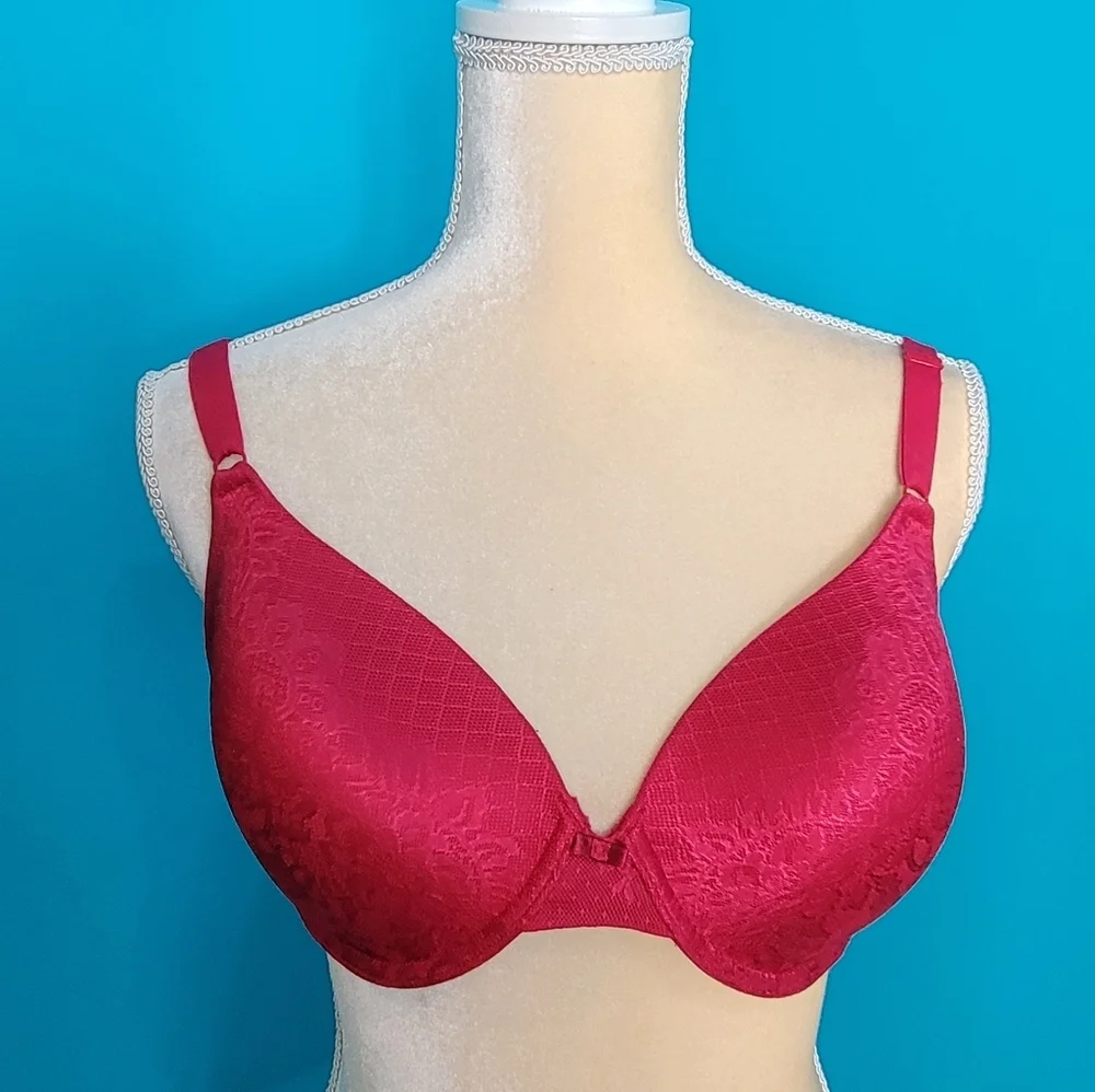 Vanity Fair 36D Red Beauty Back Lace Underwire Bra Full Coverage 75346